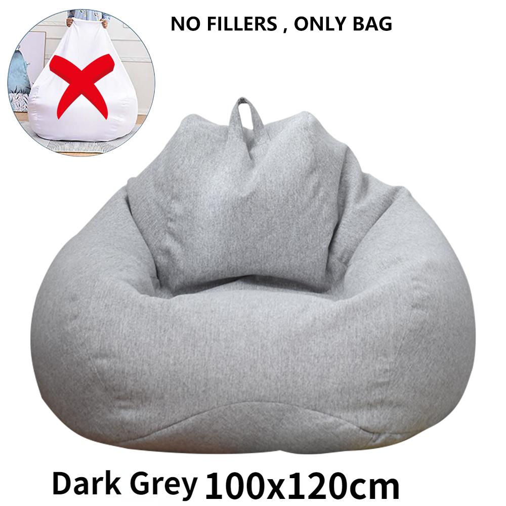 Lazy Sofas Cover Chair Covers Without Filler Linen Cloth Lounger Seat Bean Bag Pouf Puff Couch Cover for Home Garden Living Room