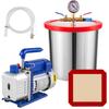 Bomba de Vacío de Etapa Única de 3 CFM y 1/4 HP, de 3 Galones(13 Litros) Kit de Cámara de Vacío, Kit de Refrigeración HVAC A/C