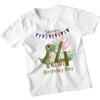 Personalised James Dinosaur 4th Birthday Boys Kids T-Shirt Custom Name Age