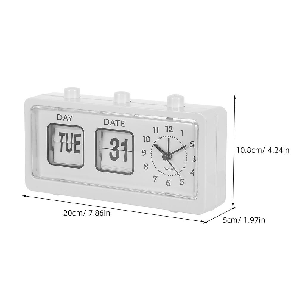 Flip Desk Clock with Manual Date Adjustment Vintage Style Calendar Display for Kids Bedroom Study Room Office Desktop Decorative