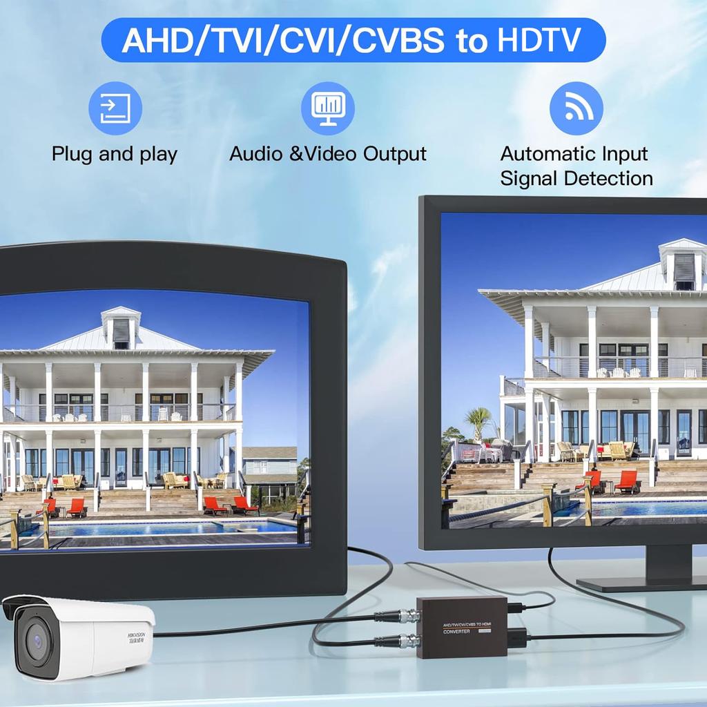 TVI/CVI/CVBS/AHD To HDTV Converter Adapter, HD720p/1080p/3mp/4mp/5mp/8mp BNC To HDMI Video Converter, Used for Monitor HDTV DVR