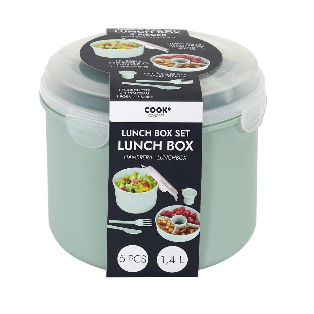 LUNCH BOX Round green 1.4l light breakfast box
