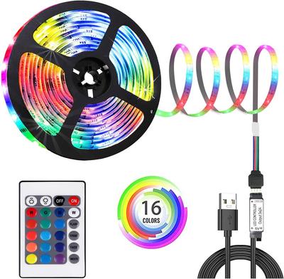 30 LEDs/m USB LED Işık Şerit Bant 5050 24 Tuşlu IR Uzaktan Kumanda Mutfak Dolap Yatak Odası PC TV Arka Aydınlatma Ev Aydınlatması