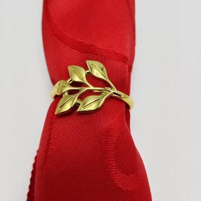 Блискучі кільця для серветок у формі листя - Декор для столового посуду
