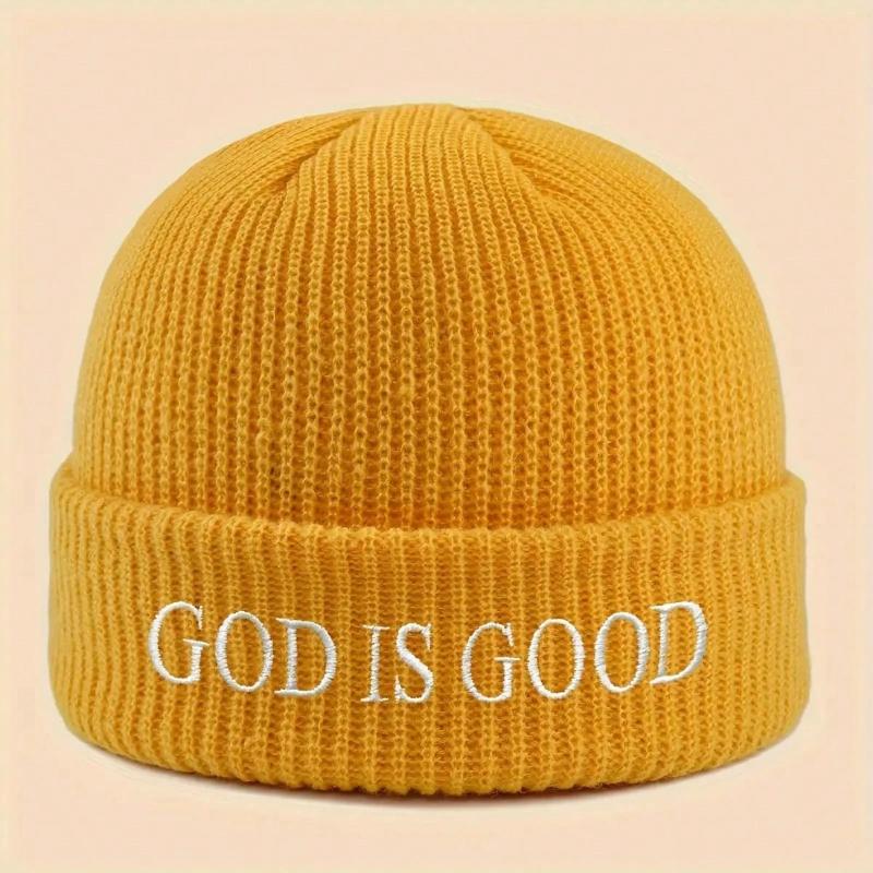 1pc God Is Good Christian Faith Warm Knitted Hat Unisex Skiing,Cycling,Gatherings and Daily,Giving Gifts to Family and Friends