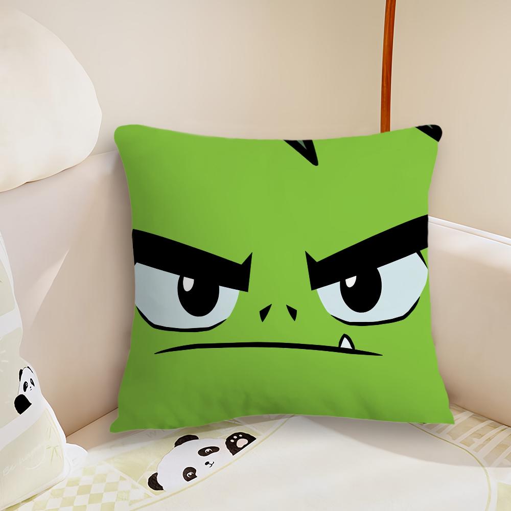 Cartoon TTeen Titans Face cushion cover Pillow Case Plush Fabric Soft Double Sided Print Sofa Cushion Cover Throw Pillow Covers