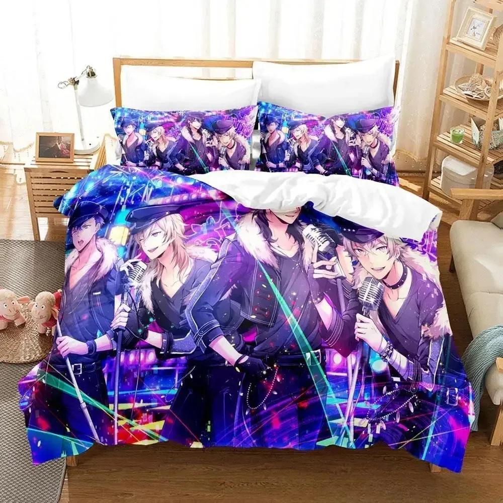 Ensemble Stars Bedding Set Single Twin Full Queen King Size Bed Set Adult Kid Bedroom Duvet Cover Sets 3D Anime Bed Sheet Set