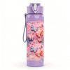 1PC Pastel Pink Blue Marble Swirl Print 750ml Color Plastic Sports Water Bottle Leakproof Flip Straw Lid Suitable for Sports Office Home Use