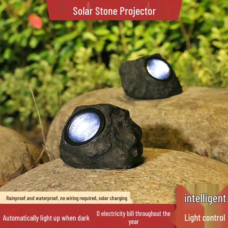 LED Wasserdichte Solarsteinleuchte für Außengartendekorationen und Rasenscheinwerfer