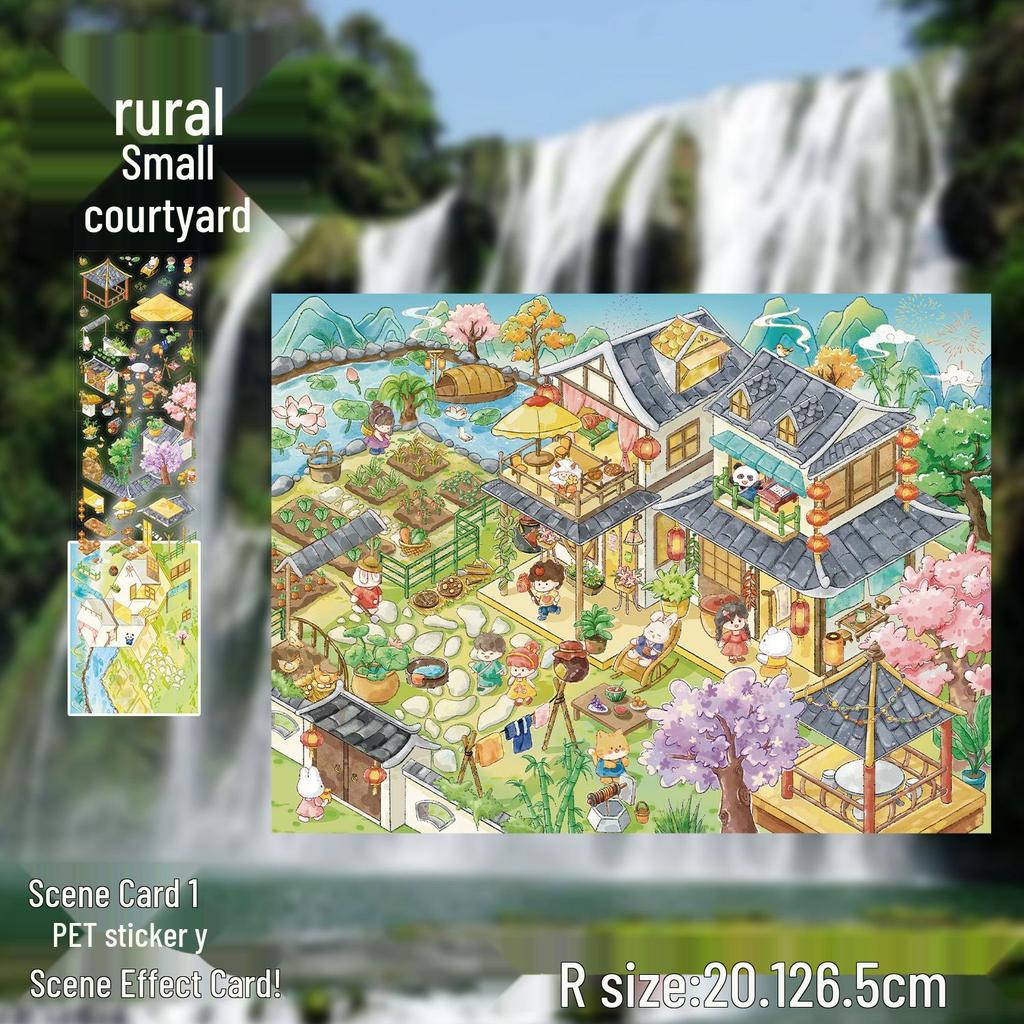 3D Large-Scale Scenery Sticker: DIY Visual Stacking Miniature Scene, No Cutting Needed