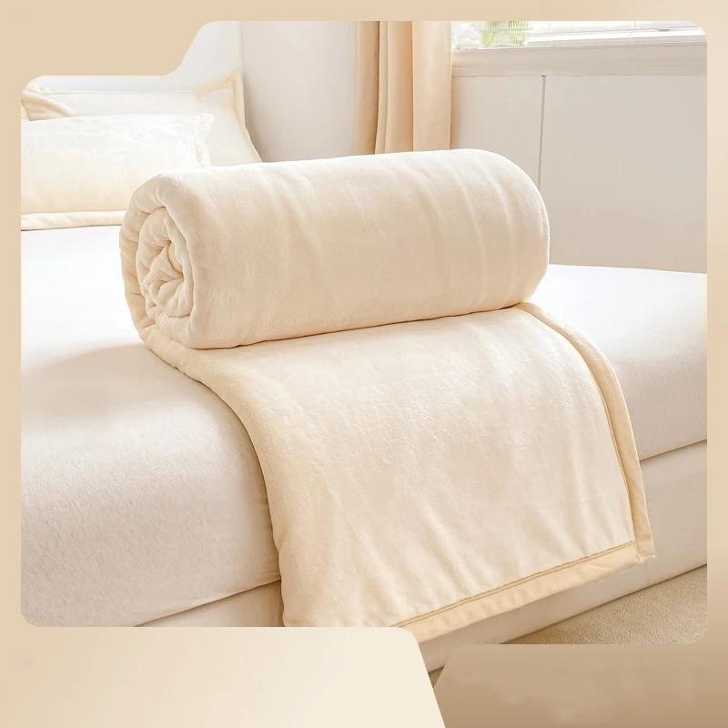 Beige Plush Fuzzy Fleece Throw Blanket Washed Soft Breathable Fluffy Warm Blankets for Couch Bed Living Room Use Home Decoration