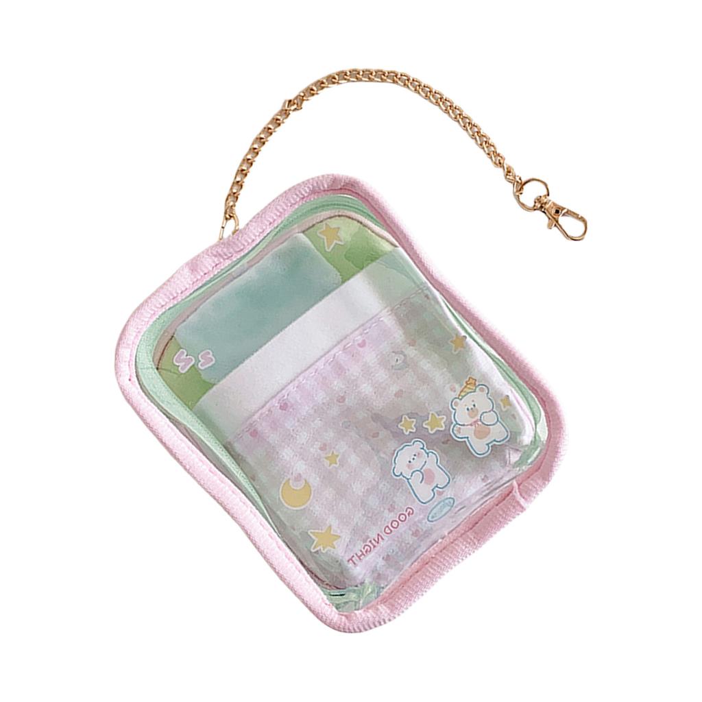 Cartoon Printed PVC Clear Bag Multiple Pockets Lightweight Carryall Kids Activity Display Bag For Daily Essential