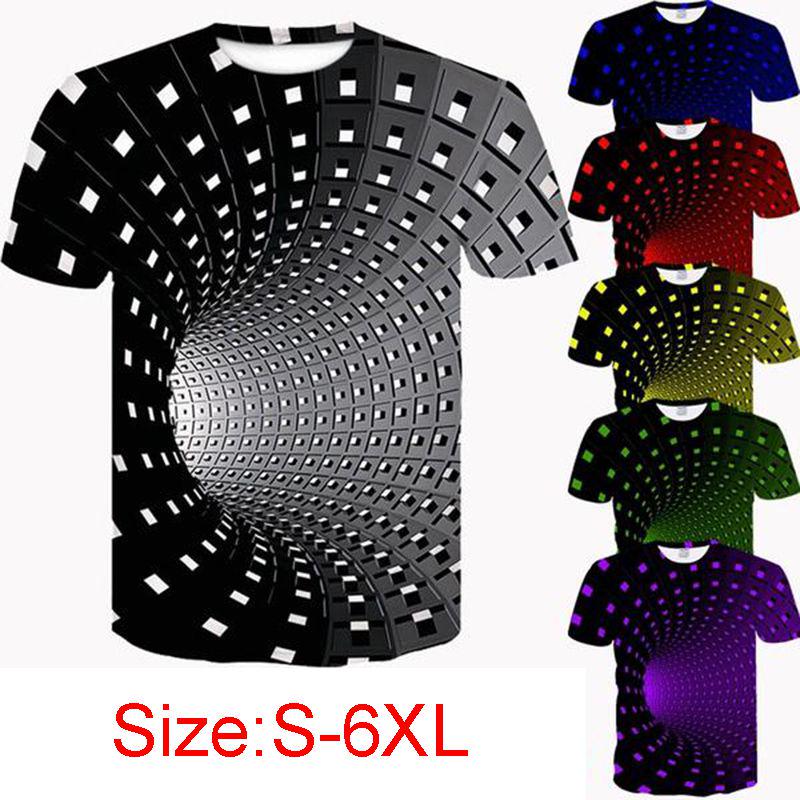 Stylish 3d Printing Round Neck Short Sleeve Shirt For Men In Soft Breathable Fabric