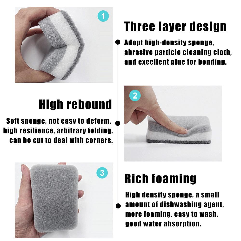 1/15pcs Double Side Cleaning Sponge Dishwashing Sponge Washing Mat Bar Cleaning Sponge Household Kitchen Cleaning Supplies Tool