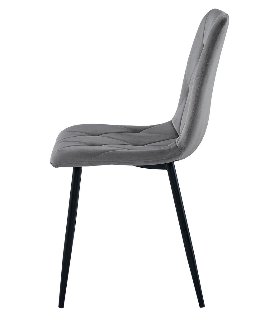 LIBRA Chair - Dark Gray Velvet / Black Legs X 1