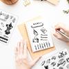 seimeinoki Clear Set of Retro Life Transparent Silicone Transparent Planner Letter Handmade DIY for and Embossing Stamps, 5, Scenarios, Stamps, Pen,
