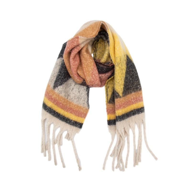 Women's Vintage Scarfs Winter Casual Scarf Shawl Wraps Poncho Blanket Fringe Soft Warm Thick Blanket Scarfs for Women Chunky Long Shawl Scarves