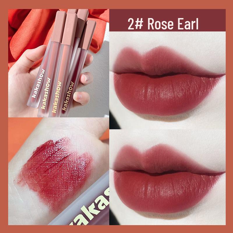 Kakashow Satin Lip Glaze: Velvet Matte, Non-Transfer Lipstick for a Whiter Smile