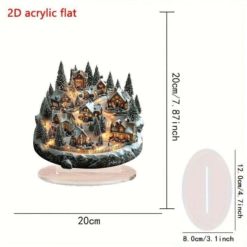 2D Acrylic Christmas Ornament for Holiday Tabletop Decor, Festive Home