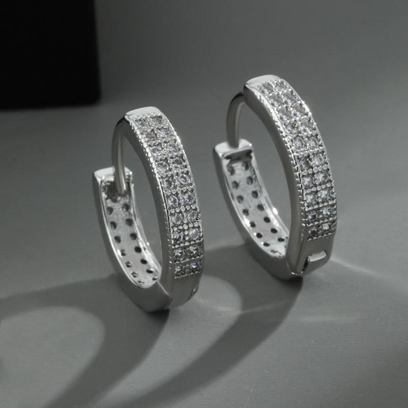 Silver Plated Men's Trendy Stud Earrings - Bad Boy Style Hoops Jewelry