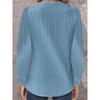 Women S V Neck Solid Long Sleeve Casual Button Shirt
