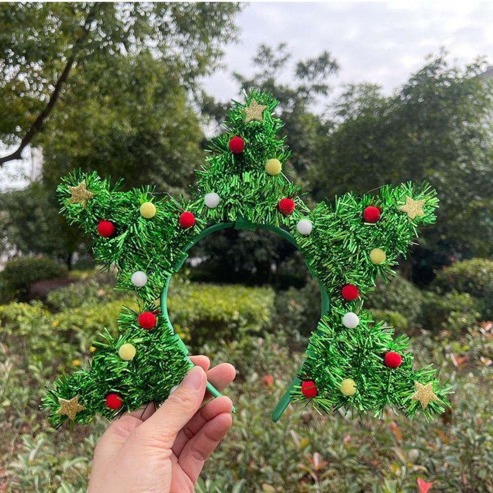 Colorful Ball Christmas Tree Headband Festival Decoration Xmas Hairband  Happy New Year