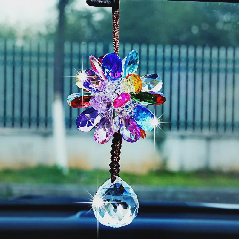 Korean Crystal Car Pendants: Elegant Ornaments for Rearview Mirrors