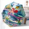 Disney Mermaid, Underwater Kingdom Automatic Open/Close Umbrella - Cute Umbrella with Cute Design, Portable 3-Fold Compact Umbrella for Men