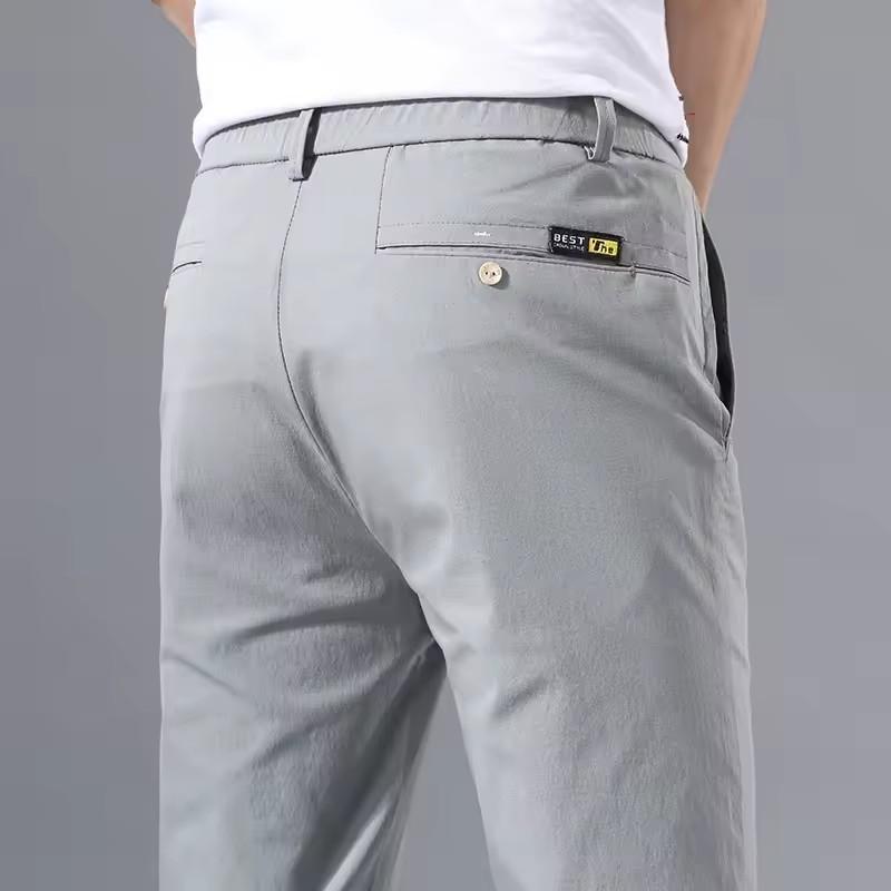 Spring Autumn Thin Slim Men Casual Pants Classic Business Cotton Stretch Golf Trousers Male Clothing Pants