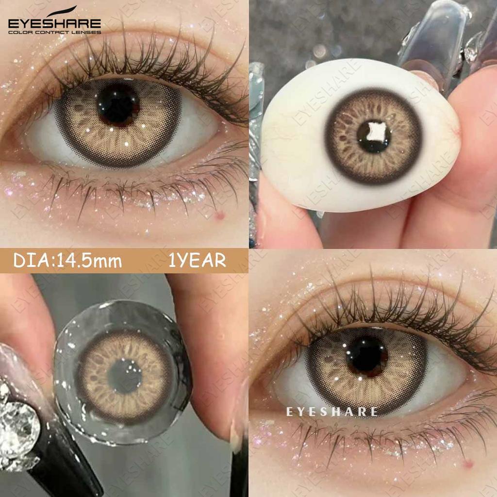 Eyeshare Farbige Kontaktlinsen, Grün, Komfort, Farbige Kontaktlinsen, Blau, Modische Farbige Kontaktlinsen, Grau, Natürliche Augen, Weiche Linsen, 1 Paar