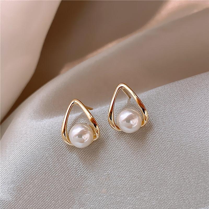 Heart Round Imitation Pearl Butterfly Leaf Tulip Flower Drop Earrings Women Wedding Geometry Jewelry Trend Creative Accessories