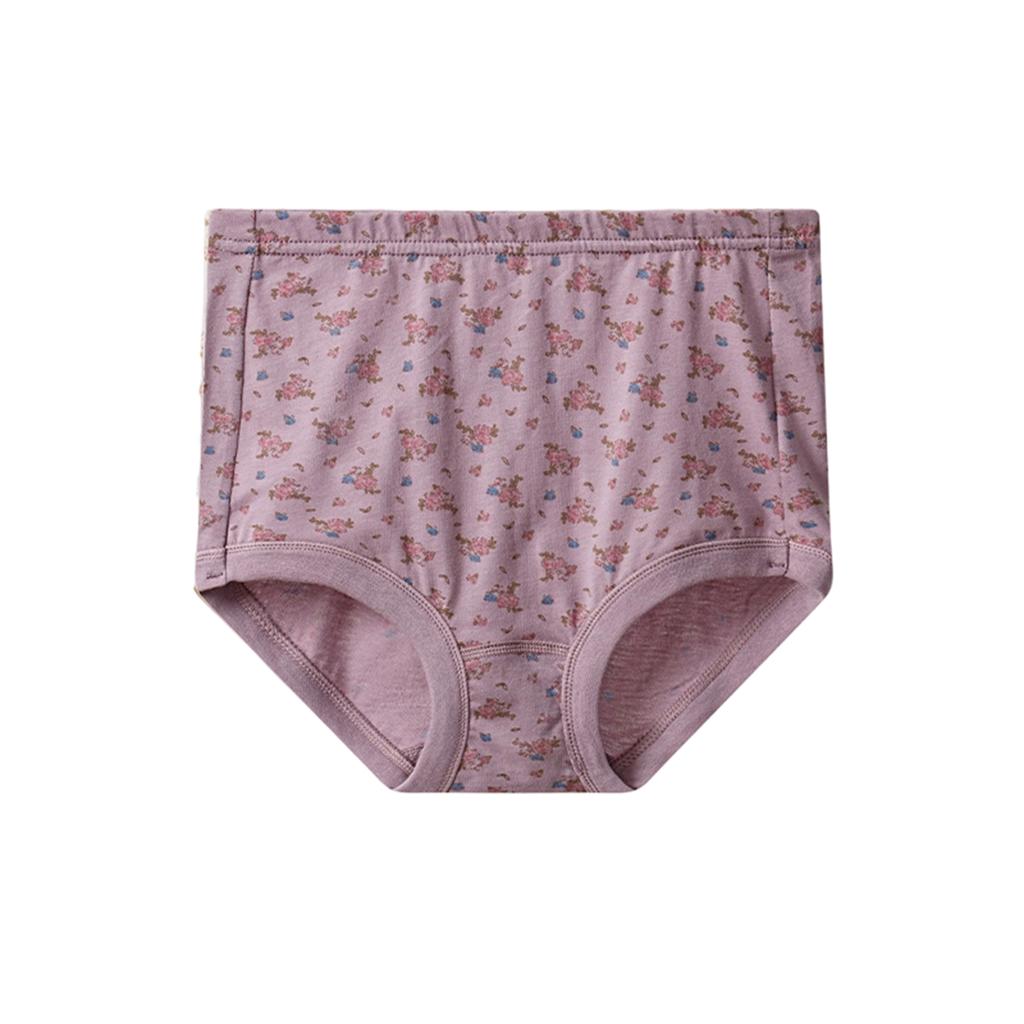 Girls Cotton Briefs Soft Breathable Underwear for Kids Classic High Waist Comfortable Fit Floral Print