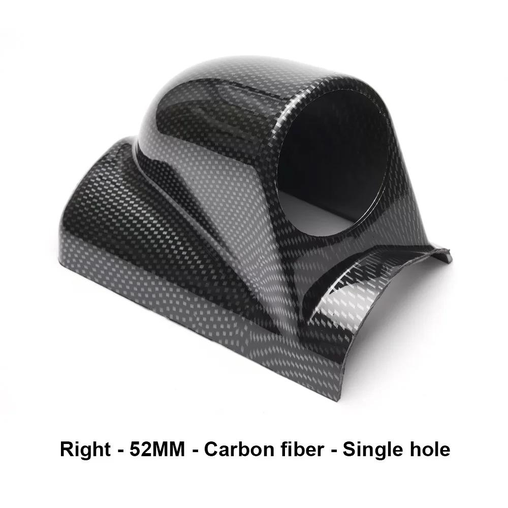 2  52mm Car Gauge Pod Universal Black Single/Double /Triple Left/Right Hand Drive Car Meters Holder 60mm A-Pillar Gauge Pod right 1 carbon 52mm