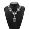 Exaggerated Jewelry Alloy Glass Crystal Collarbone Chain Temperament Popular Gemstone Water Drop Necklace