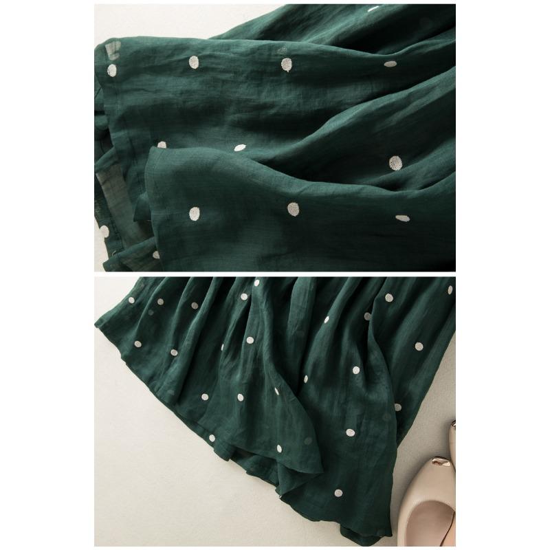 Skirt Woman Slim Pleated Skirt Retro Elastic Waist Plus Size Long Skirt Woman