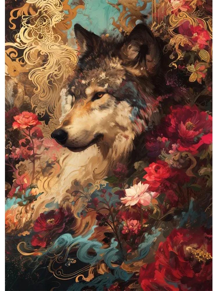 Dream Flower Beast Tiger Lion Bird Edition 5D Diy Diamond Painting Mosaic Modern Wall Art Living Room Bedroom Home Decoration