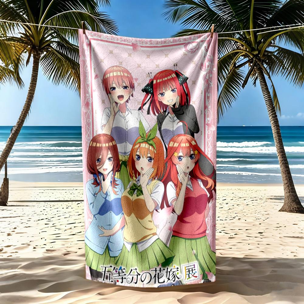 Quintessential Quintuplets1 Beach Towel Quick-Dry Soft Microfiber Comfortable Lightweight Perfect for Traveling Yoga Camping and Swimming
