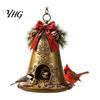 Christmas Yard Ornament for Wild Birds Snowman Hanging Bird Feeder, Resin Decorative Weatherproof Feeder Garden Patio Balcony, Gift Lovers Cute