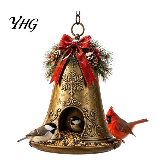 Christmas Yard Ornament for Wild Birds Snowman Hanging Bird Feeder, Resin Decorative Weatherproof Feeder Garden Patio Balcony, Gift Lovers Cute