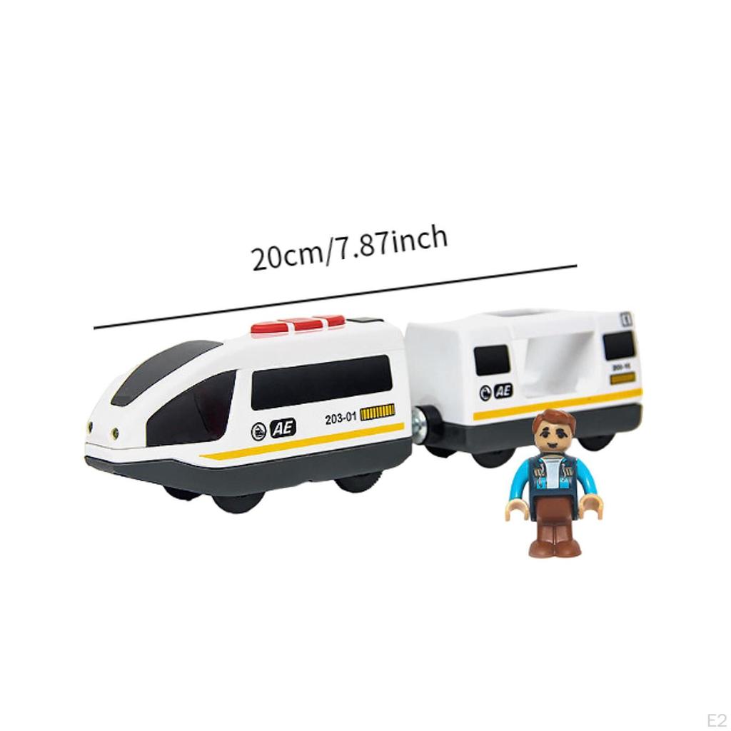 Electric Train Set Toys Children Model Toy for Boys Wooden Track White 3Pcs