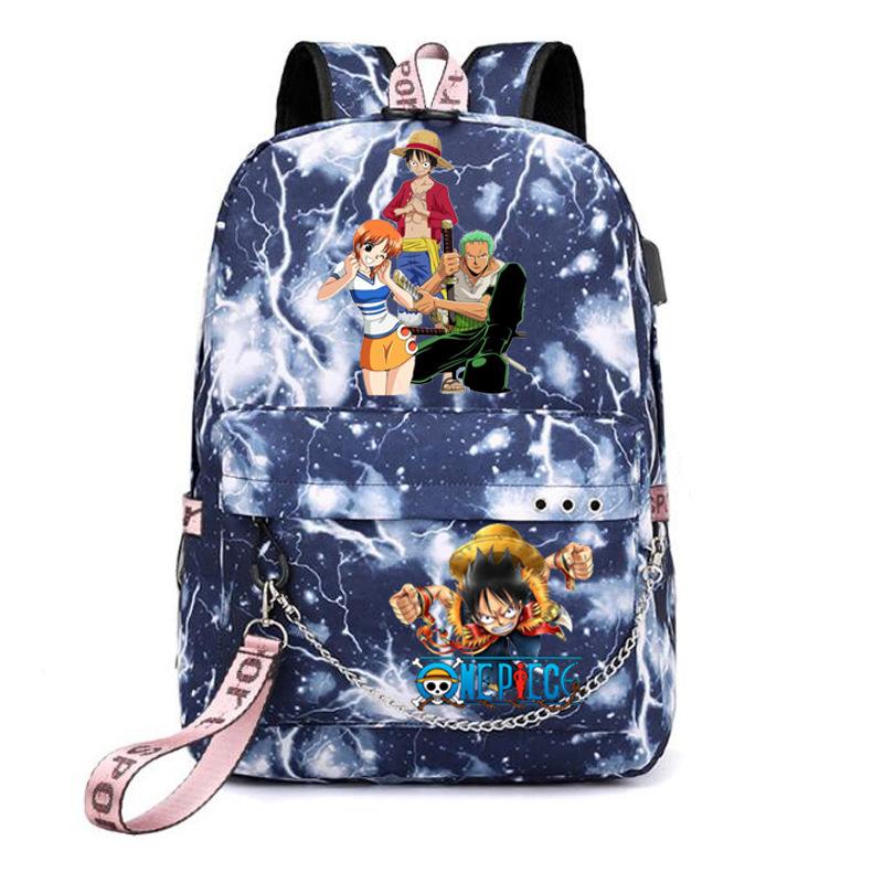 USB student school bag travel backpack printed One Piece casual trendy bag