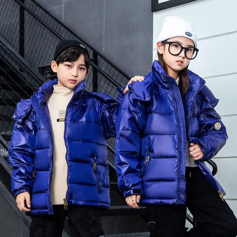 Unisex Winter Helle Daunenjacke: Super dick, kurz, warme weiße Entendaune