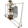 Gold Wrought Iron Floor-Standing Clothing Rack for Children's & Women's Wear