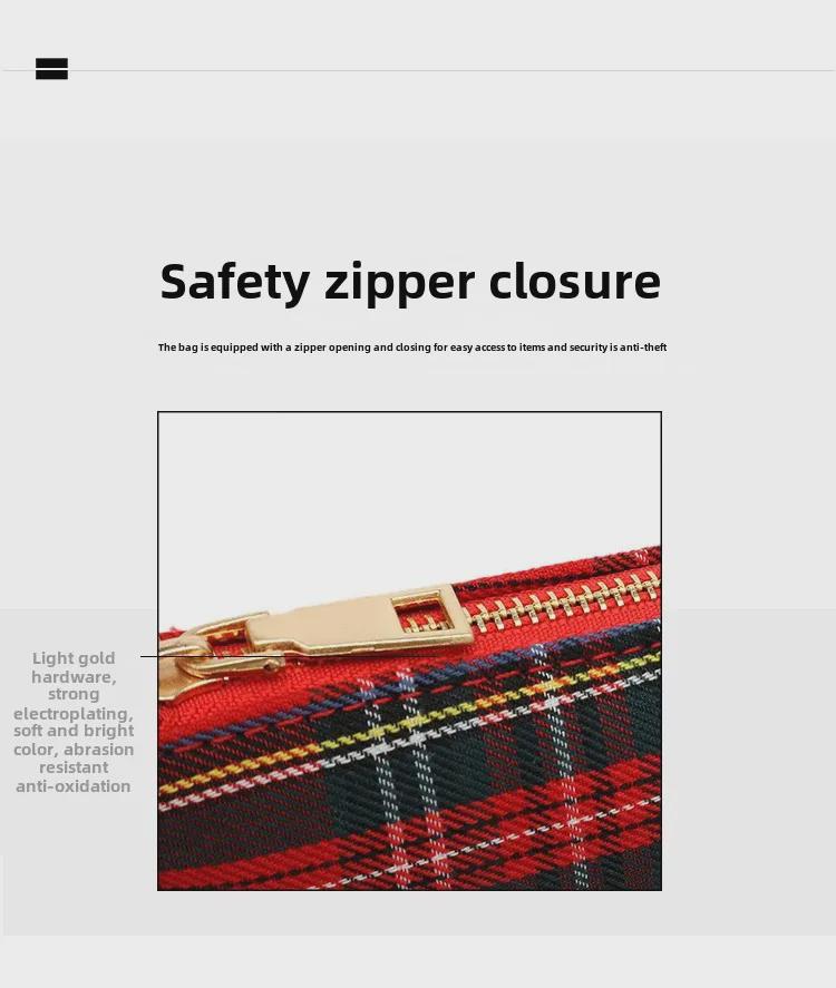 „2025 Damen-Umhängetasche aus kariertem Baguette-Canvas – koreanischer Retro-Literaturstil“