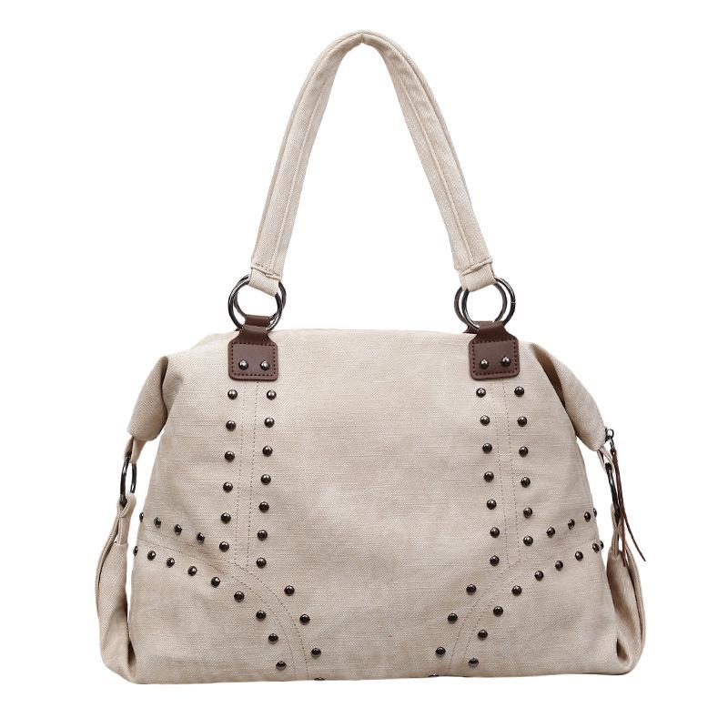 

Retro Trend Riveted Handbag Women 2026, Fashionable Tote Bag, Simple and Large-capacity Pillow Designer Luxury Bag 41X16X28CM покинуть белый