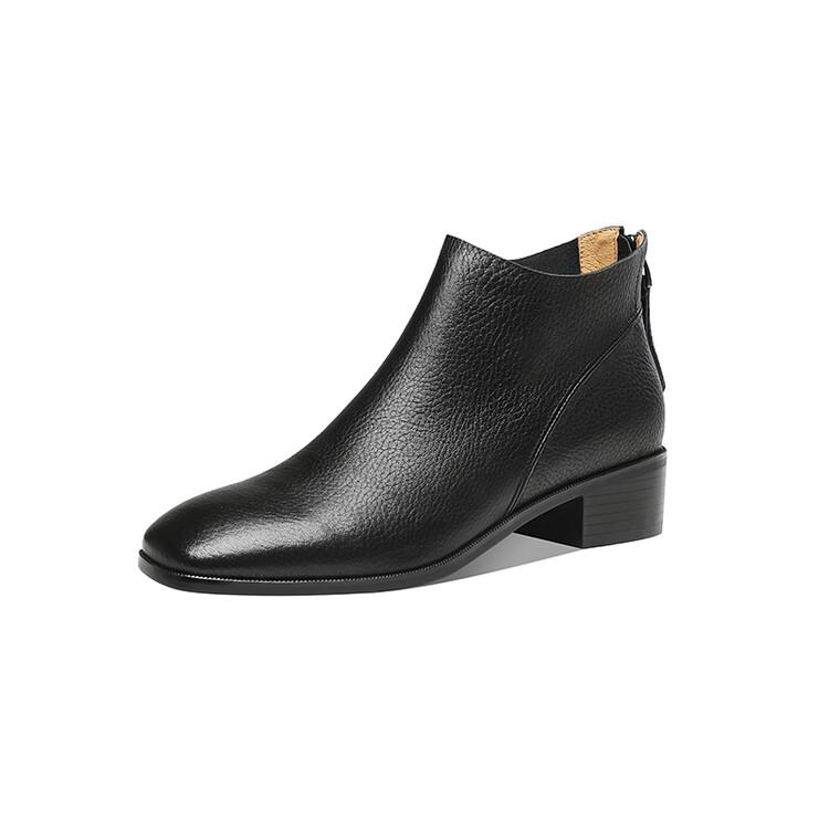 

Модные новые осенние женские ботинки из натуральной кожи, повседневные короткие ботинки для женщин, модные ботинки на массивном каблуке, женская обувь, лаконичные ботильоны 40
