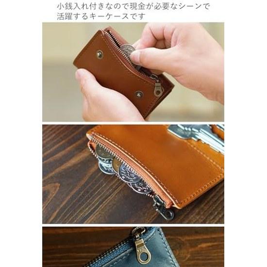 Tochigi Leather proudly made Japan key case coin pocket tri-fold genuine 5 slots YKK zipper snap hook.