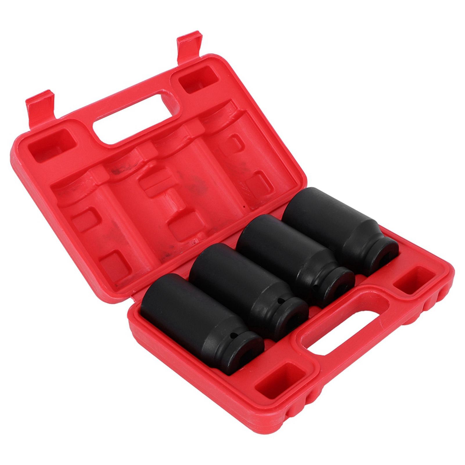 

4 шт. 6-гранных 1/2 дюйма DR Гайка приводного вала переднего/заднего колеса Глубокая ударная головка Аксессуар белый