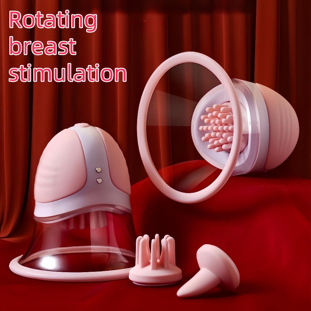 Vakuový masážní přístroj na zvětšení prsou, vibrační, rotační jazyk, lízání, vakuová pumpa, masáž prsou, stimulace bradavek, masturbátor, sex