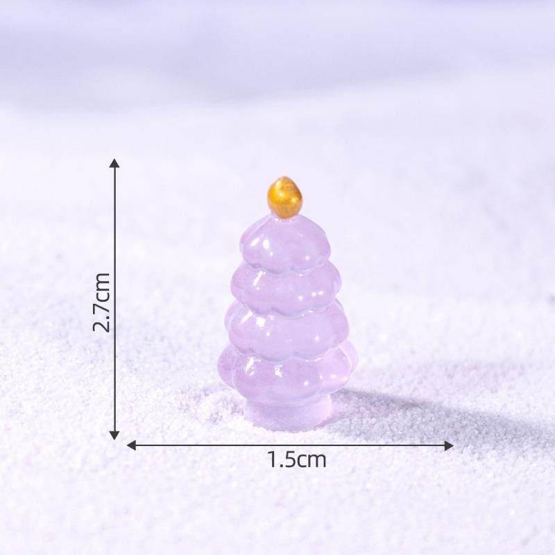

Микро-ландшафт Светящаяся Рождественская елка Снежный пейзаж Украшение Аксессуары Блайнд-бокс Миниатюрные украшения фиолетовый